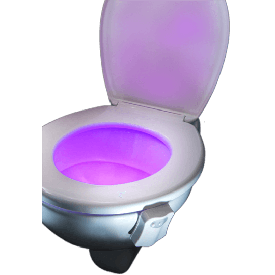 Veilleuse LED pour toilettes, huit couleurs changeantes, lampe UV  intelligente pour salle de bain, cuvette de toilettes, détecteur de  mouvement automatique, accessoire de toilette amusant, détection parfaite,  s'adapte à n'importe quel siège